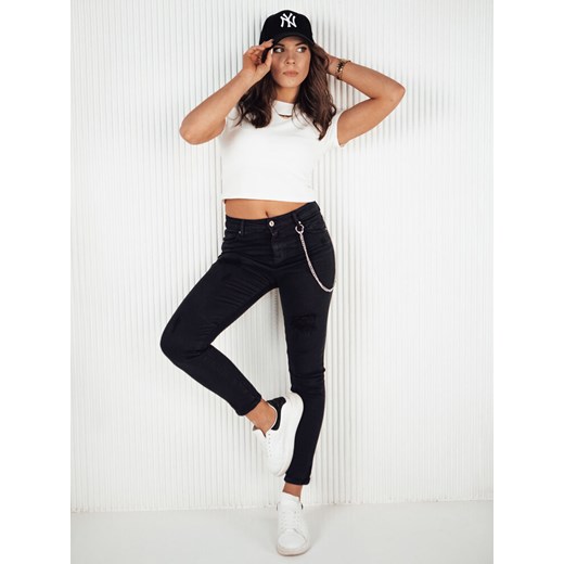Spodnie damskie jeansowe ALEX czarne Dstreet UY1881 Dstreet L okazja DSTREET.PL