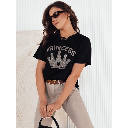 T-shirt damski PRINCY czarny Dstreet RY2389 ze sklepu DSTREET.PL w kategorii Bluzki damskie - zdjęcie 171487647