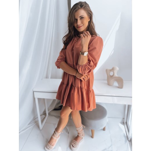 Sukienka Dstreet oversize na spacer mini w serek z długimi rękawami 