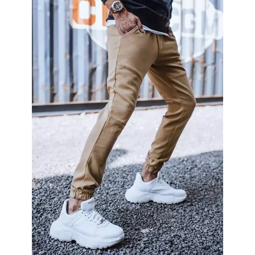 Spodnie męskie dresowe typu jogger kamelowe Dstreet UX3304 ze sklepu DSTREET.PL w kategorii Spodnie męskie - zdjęcie 171488207