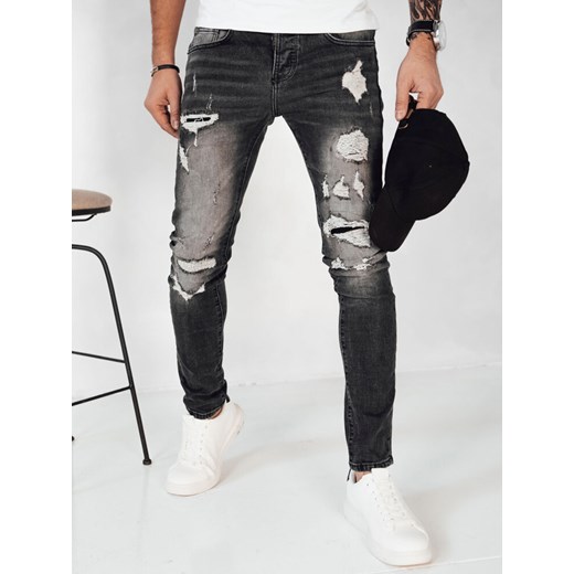Spodnie męskie jeansowe ciemnoszare Dstreet UX4152 ze sklepu DSTREET.PL w kategorii Jeansy męskie - zdjęcie 171488278