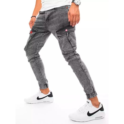 Spodnie męskie jeansowe typu bojówki jasnoszare Dstreet UX3255 ze sklepu DSTREET.PL w kategorii Jeansy męskie - zdjęcie 171488697