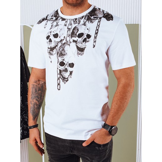 Koszulka męska z nadrukiem biała Dstreet RX5433 ze sklepu DSTREET.PL w kategorii T-shirty męskie - zdjęcie 171489258