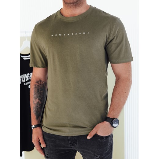 Koszulka męska z nadrukiem zielona Dstreet RX5477 ze sklepu DSTREET.PL w kategorii T-shirty męskie - zdjęcie 171489269