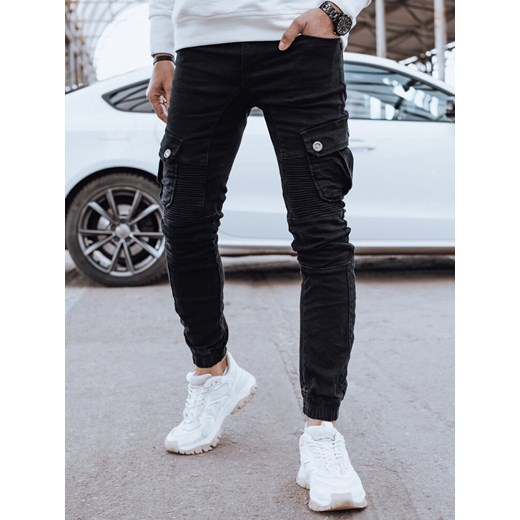 Spodnie męskie jeansowe bojówki czarne Dstreet UX4330 ze sklepu DSTREET.PL w kategorii Spodnie męskie - zdjęcie 171489417