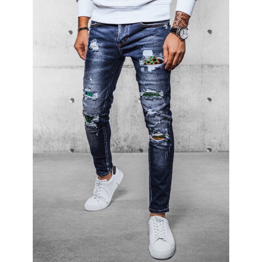 Spodnie męskie jeansowe niebieskie Dstreet UX4100 ze sklepu DSTREET.PL w kategorii Jeansy męskie - zdjęcie 171489595