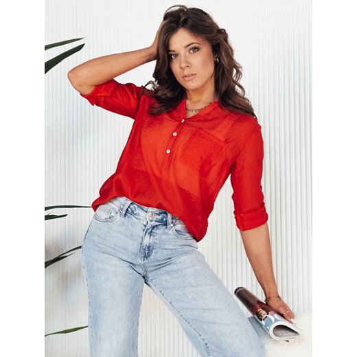 Koszula damska LUNA czerwona Dstreet RY2323 ze sklepu DSTREET.PL w kategorii Bluzki damskie - zdjęcie 171489667