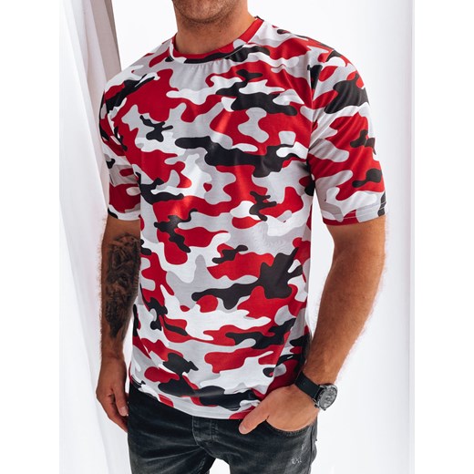 Koszulka męska camouflage czerwona Dstreet RX5252 ze sklepu DSTREET.PL w kategorii T-shirty męskie - zdjęcie 171489739
