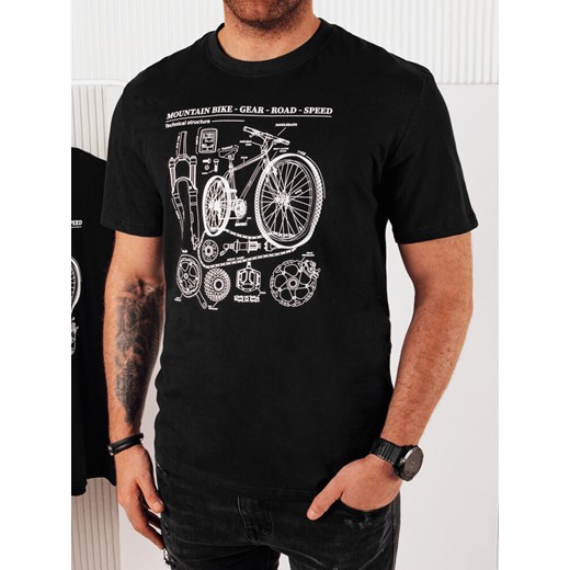 Koszulka męska z nadrukiem czarna Dstreet RX5394 ze sklepu DSTREET.PL w kategorii T-shirty męskie - zdjęcie 171489847