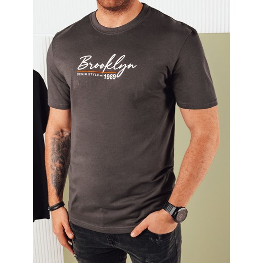 Koszulka męska z nadrukiem ciemnoszara Dstreet RX5404 ze sklepu DSTREET.PL w kategorii T-shirty męskie - zdjęcie 171489935