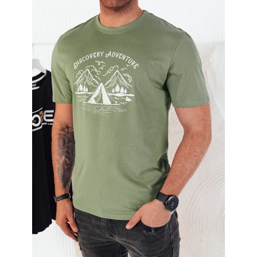 Koszulka męska z nadrukiem zielona Dstreet RX5414 ze sklepu DSTREET.PL w kategorii T-shirty męskie - zdjęcie 171490027