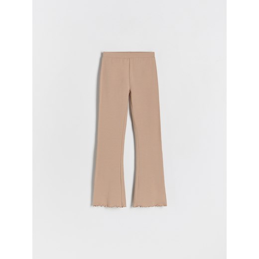 Reserved - Bawełniane spodnie flare - beżowy ze sklepu Reserved w kategorii Spodnie dziewczęce - zdjęcie 171490676
