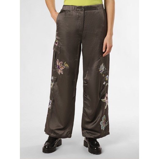 Cambio Spodnie z zawartością lnu - Morgan Kobiety Bawełna błotnisty wzorzysty ze sklepu vangraaf w kategorii Spodnie damskie - zdjęcie 171491439
