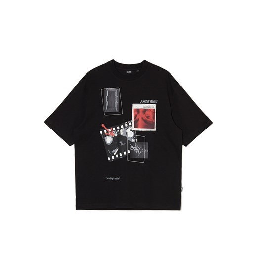 Cropp - Czarna koszulka z nieregularnym nadrukiem - czarny ze sklepu Cropp w kategorii T-shirty męskie - zdjęcie 171493365