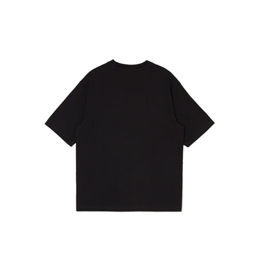 Cropp - Czarna koszulka z nieregularnym nadrukiem - czarny Cropp M Cropp