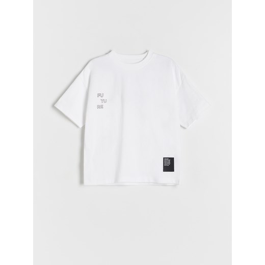 Reserved - T-shirt oversize z nadrukiem - biały ze sklepu Reserved w kategorii T-shirty chłopięce - zdjęcie 171493375