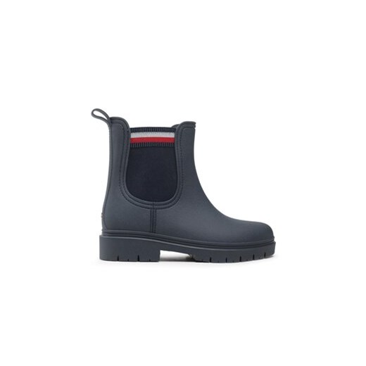 Tommy Hilfiger Kalosze Rain Boot Ankle Elastic FW0FW06774 Granatowy ze sklepu MODIVO w kategorii Kalosze damskie - zdjęcie 171495287