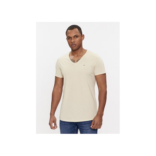 Tommy Jeans T-Shirt Jaspe DM0DM09587 Beżowy Slim Fit ze sklepu MODIVO w kategorii T-shirty męskie - zdjęcie 171496075