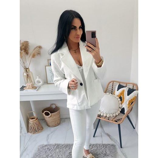 Biały płaszcz damski Moda Italia 