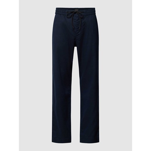 Spodnie lniane o kroju tapered fit z tunelem ze sklepu Peek&Cloppenburg  w kategorii Spodnie męskie - zdjęcie 171502215
