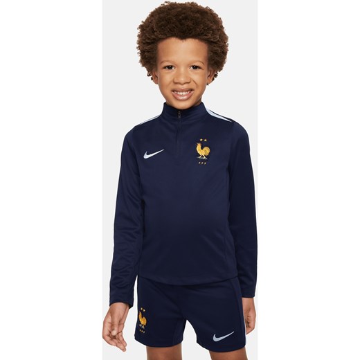 Treningowa koszulka piłkarska dla małych dzieci Nike Dri-FIT FFF Academy Pro - Niebieski ze sklepu Nike poland w kategorii Bluzy chłopięce - zdjęcie 171502355