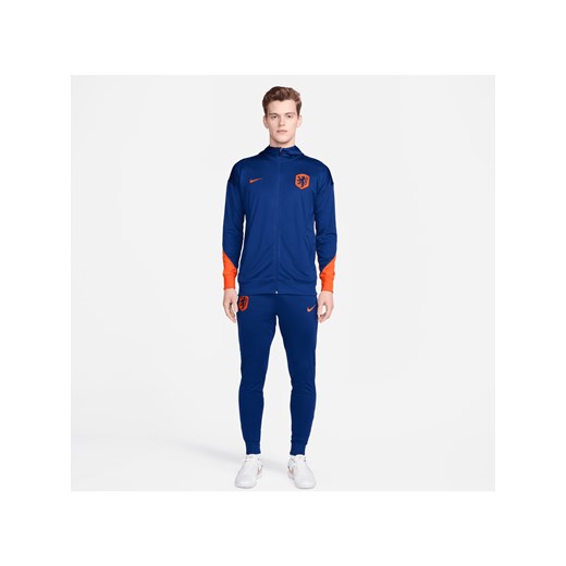Męski dzianinowy dres piłkarski z kapturem Nike Dri-FIT Holandia Strike - Niebieski ze sklepu Nike poland w kategorii Dresy męskie - zdjęcie 171502359