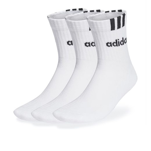 Skarpety adidas Sportswear 3-Stripes Linear Half-Crew Cushioned Socks 3Pairs HT3437 - białe ze sklepu streetstyle24.pl w kategorii Skarpetki męskie - zdjęcie 171502687
