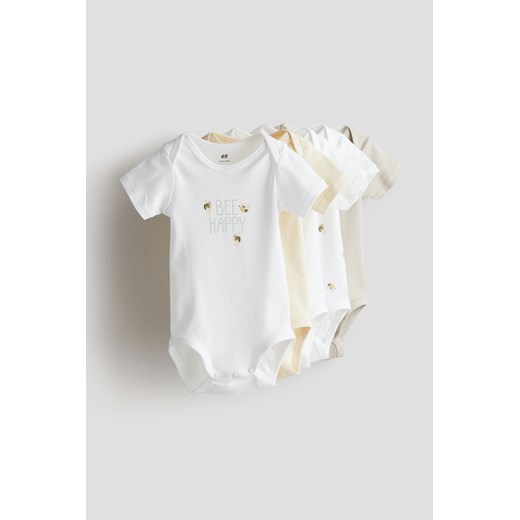 H & M - Bawełniane body 5-pak - Żółty ze sklepu H&M w kategorii Odzież dla niemowląt - zdjęcie 171502765