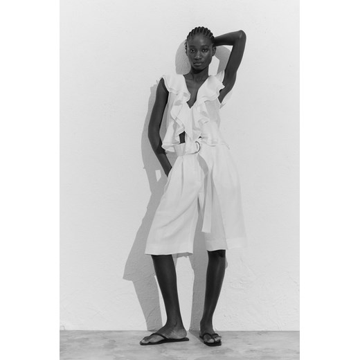 H & M - Bluzka z falbanami - Biały ze sklepu H&M w kategorii Bluzki damskie - zdjęcie 171502767