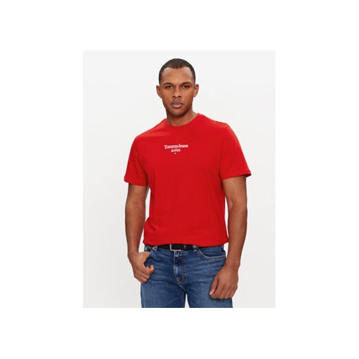 Tommy Jeans T-Shirt 85 Entry DM0DM18569 Czerwony Regular Fit ze sklepu MODIVO w kategorii T-shirty męskie - zdjęcie 171512289
