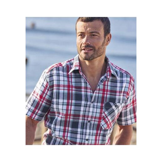 Koszula w kratę z gofrowanej tkaniny ze sklepu Atlas For Men w kategorii Koszule męskie - zdjęcie 171512817