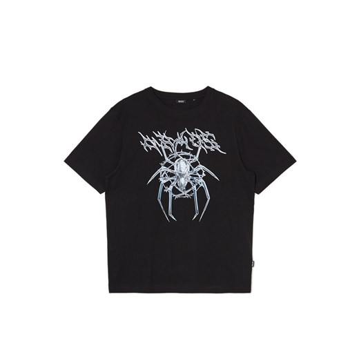 Cropp - Czarna koszulka z motywem pająka - czarny ze sklepu Cropp w kategorii T-shirty męskie - zdjęcie 171512855