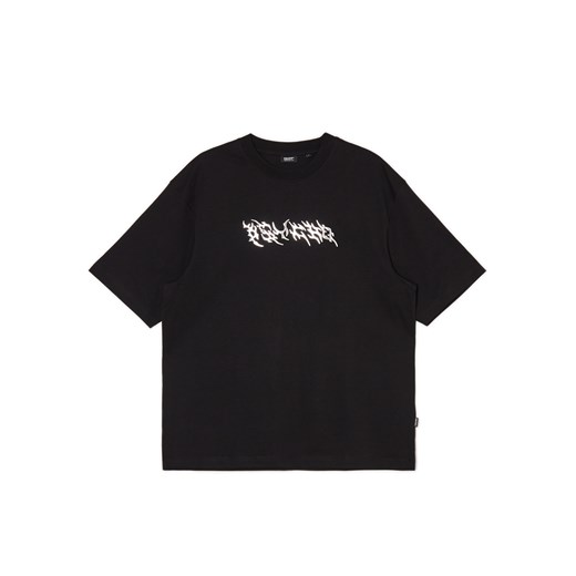 Cropp - Czarna koszulka z połyskującym nadrukiem - czarny ze sklepu Cropp w kategorii T-shirty męskie - zdjęcie 171512859
