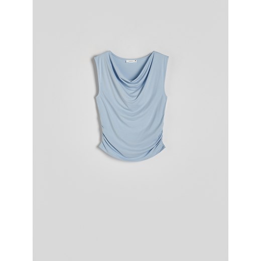 Reserved - Top z dekoltem typu woda - jasnoniebieski Reserved M Reserved