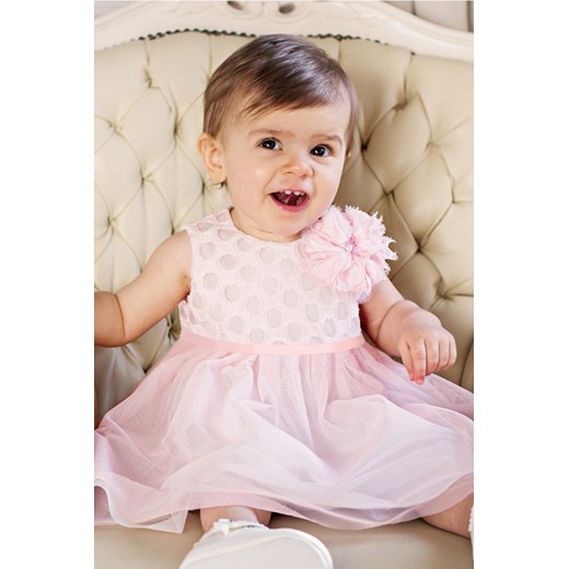 Elegancka sukienka niemowlęca dla dziewczynki ze sklepu 5.10.15 w kategorii Sukienki niemowlęce - zdjęcie 171515486