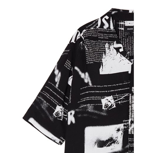 Cropp - Wzorzysta koszula z kołnierzykiem - czarny Cropp XL Cropp
