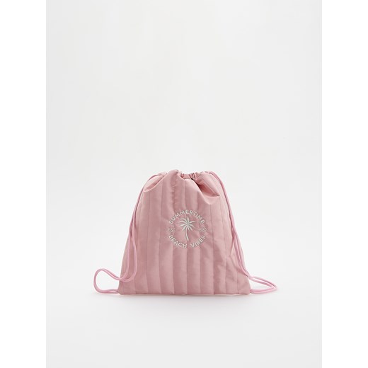 Reserved - Torebka typu worek z haftem - różowy ze sklepu Reserved w kategorii Plecaki dla dzieci - zdjęcie 171516049