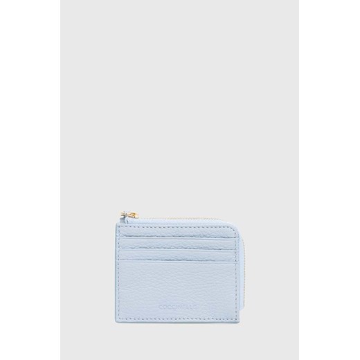 Coccinelle portfel skórzany damski kolor niebieski ze sklepu ANSWEAR.com w kategorii Portfele damskie - zdjęcie 171518816