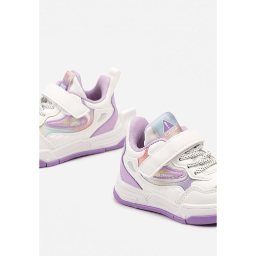 Biało-Fioletowe Buty Sportowe Sneakersy z Rzepem Nellesta 22 born2be.pl okazja