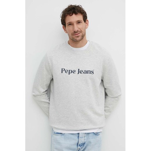Pepe Jeans bluza REGIS męska kolor szary z nadrukiem PM582667 ze sklepu ANSWEAR.com w kategorii Bluzy męskie - zdjęcie 171520898