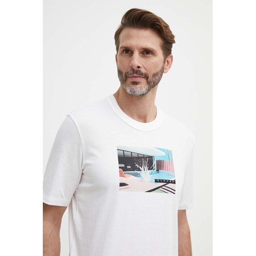 Sisley t-shirt bawełniany męski kolor beżowy z nadrukiem ze sklepu ANSWEAR.com w kategorii T-shirty męskie - zdjęcie 171521308