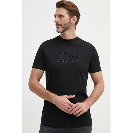 Karl Lagerfeld t-shirt bawełniany męski kolor czarny z aplikacją 542225.755030 Karl Lagerfeld M ANSWEAR.com