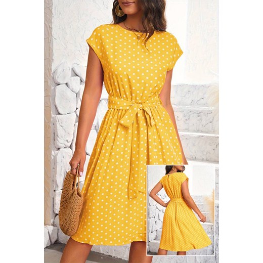 Sukienka TRINOLSA YELLOW ze sklepu Ivet Shop w kategorii Sukienki - zdjęcie 171522788