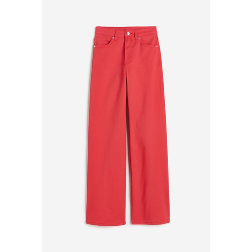 H & M - Szerokie spodnie z diagonalu - Czerwony H & M 32 H&M