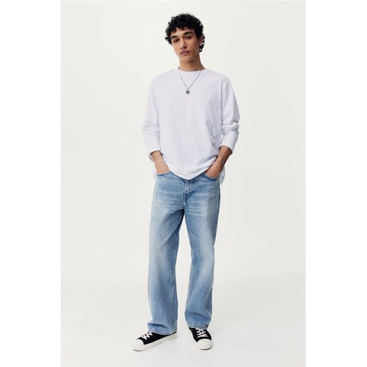 H & M - Straight Relaxed High Jeans - Niebieski H & M 30 H&M