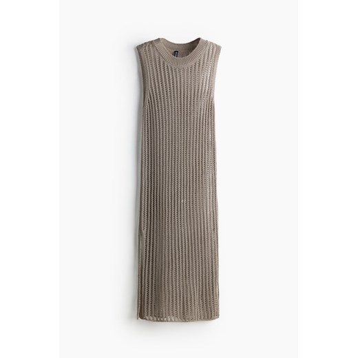 H & M - Sukienka z ażurowej dzianiny - Beżowy ze sklepu H&M w kategorii Sukienki - zdjęcie 171524089