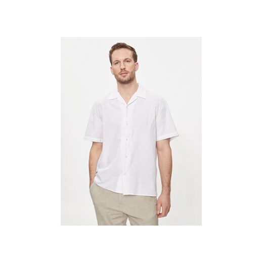 Selected Homme Koszula New Linen 16092978 Biały Relaxed Fit ze sklepu MODIVO w kategorii Koszule męskie - zdjęcie 171529376