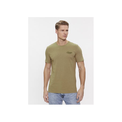 Guess T-Shirt M4RI49 KBL31 Beżowy Slim Fit ze sklepu MODIVO w kategorii T-shirty męskie - zdjęcie 171529377