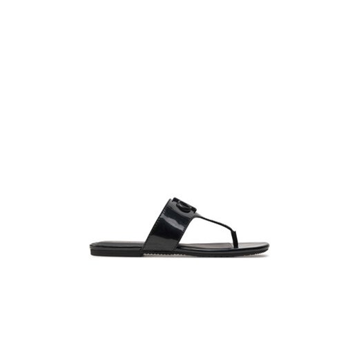 Calvin Klein Jeans Japonki Flat Sandal Slide Toepost Mg Met YW0YW01342 Czarny ze sklepu MODIVO w kategorii Klapki damskie - zdjęcie 171529678