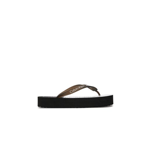 Calvin Klein Jeans Japonki Beach Sandal Flatform Monologo YW0YW01617 Czarny ze sklepu MODIVO w kategorii Klapki damskie - zdjęcie 171530138